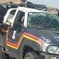 Wreckage of the police vehicle