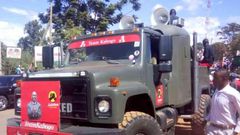 One of the armoured military car