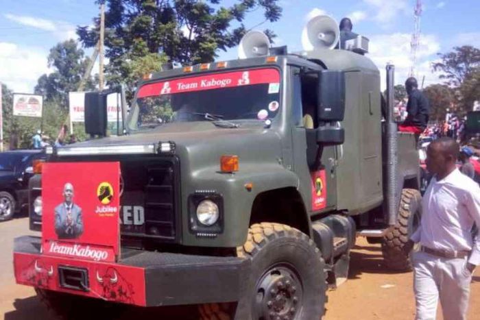 One of the armoured military car