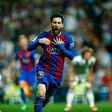 Barcelona's forward Lionel Messi celebrates after scoring on April 23, 2017