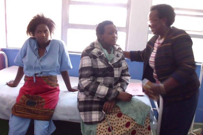 Jackiline Mwende when she was Visited by the Machakos County MP Dr. Susan Musyoka at Machakos Level 5 Hospital.