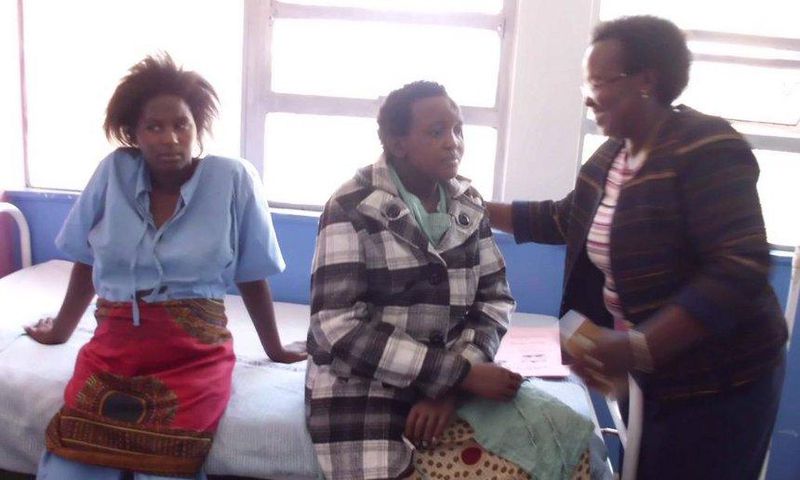 Jackiline Mwende when she was Visited by the Machakos County MP Dr. Susan Musyoka at Machakos Level 5 Hospital.