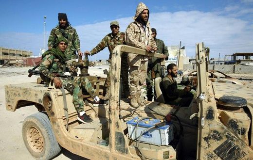 Clashes erupted in south Libya after the self-proclaimed Libyan National Army (pictured), loyal to eastern authorities, battled to seize the Tamenhant air base from militias backing the GNA