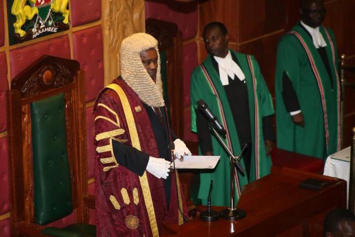Speaker Justin Muturi during a Parliament session (Twitter)