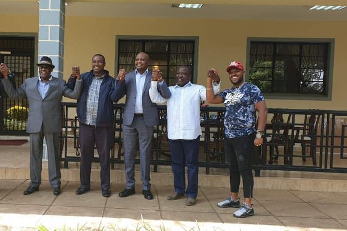 Moses Kuria after he led a group of Jubilee MPs in endorsing Wiper candidate Musili Mawathe in the upcoming Embakasi South by-election