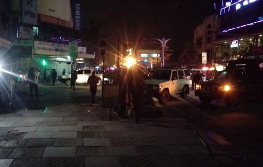Scene at Latema/Tom Mboya junction where there was an explosion on Saturday.  Courtesy)