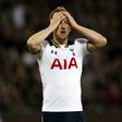 Tottenham Hotspur's Harry Kane reacts after missing a chance against West Ham at The London Stadium