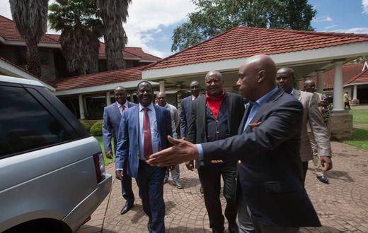 ODM leader Raila Odinga with Baringo Senator Gideon Moi