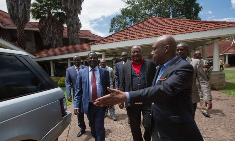ODM leader Raila Odinga with Baringo Senator Gideon Moi