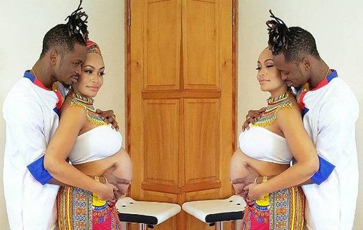 Diamond Platnumz and Zari during their baby bump photo shoot