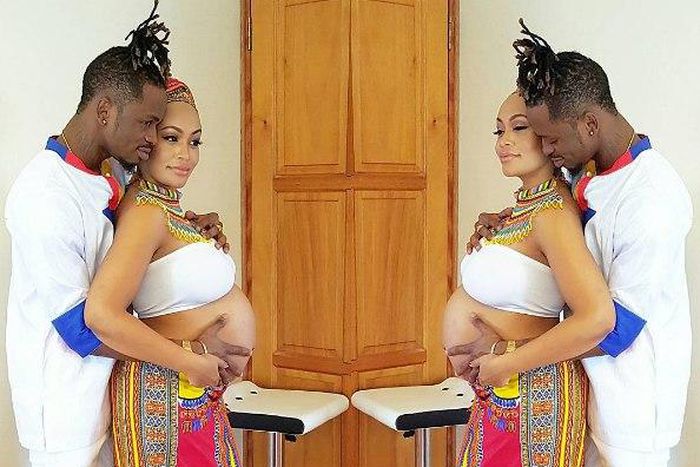 Diamond Platnumz and Zari during their baby bump photo shoot