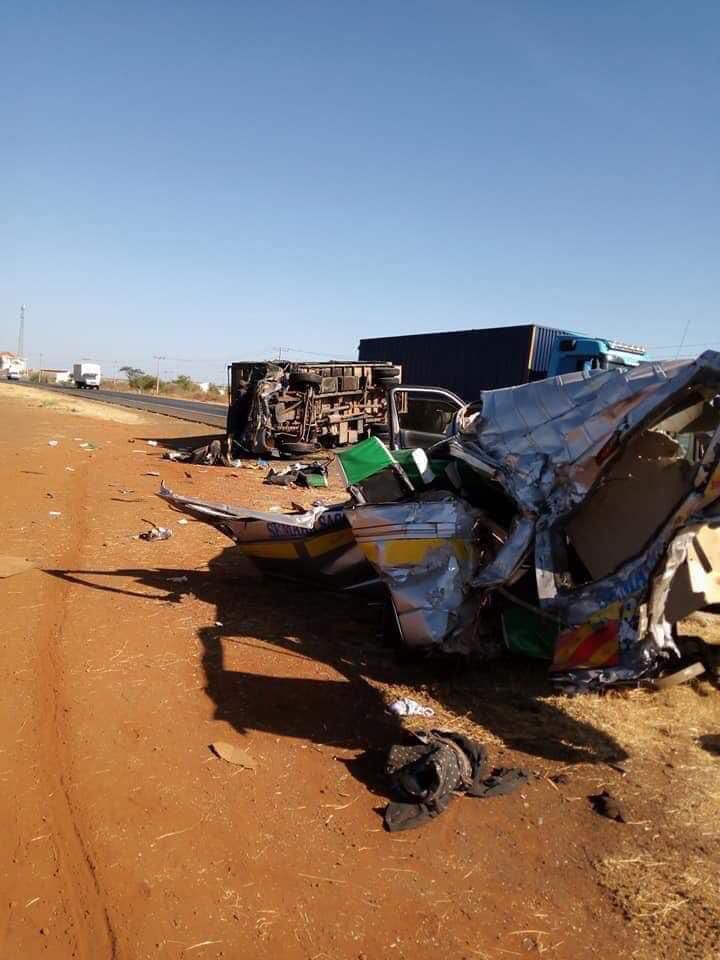14-seater matatu mangled after crash with lorry along Mombasa Road (Capital FM)