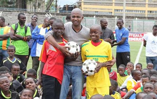 FKF President Nick Mwendwa with Young stars during a past event