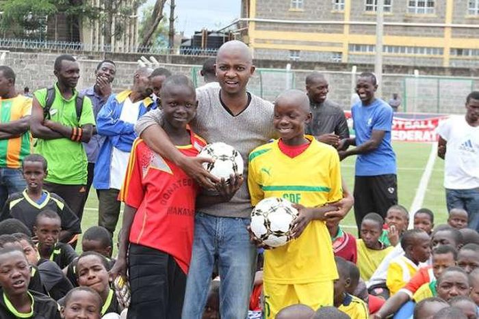 FKF President Nick Mwendwa with Young stars during a past event