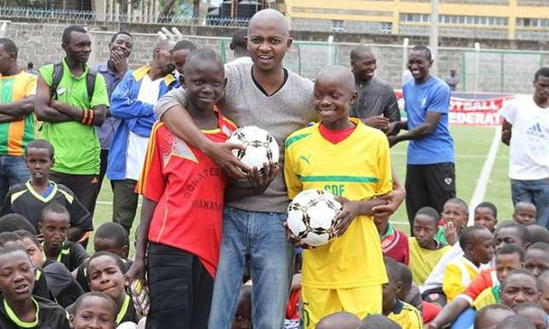 FKF President Nick Mwendwa with Young stars during a past event