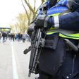 A heavy police presence on April 12, 2017, near the Westfalenstadion stadium ahead of Borussia Dortmund's quarter-final clash against Monaco