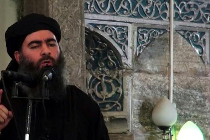 This image grab taken from a propaganda video released on July 5, 2014 allegedly shows Baghdadi addressing Muslim worshippers at a mosque in Mosul