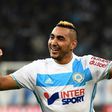 Olympique de Marseille's French forward Dimitri Payet celebrates after scoring the second goal during the French Ligue 1 football match between against Guingamp February 8, 2017
