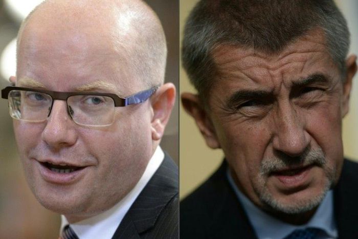 Czech Prime Minister Bohuslav Sobotka (left) plans to resign after a row with his billionaire finance minister Andrej Babis