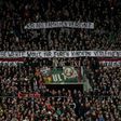 Augsburg fans hold up anti-Leipzig banners -- detractors of the Red Bull-owned team are now in a small minority