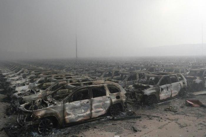 A swathe of the northern Chinese port of Tianjin was devastated by giant explosions which killed 165 people in August 2015