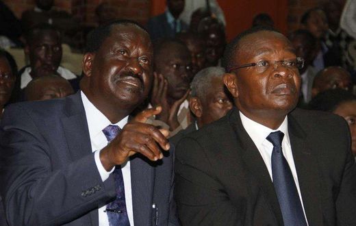ODM leader Raila Odinga with Funyula MP Paul Otuoma.