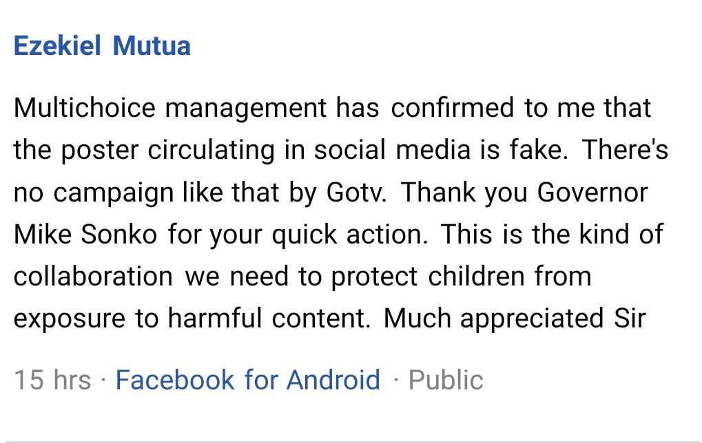Ezekiel Mutua reacts to Sonko (Facebook)