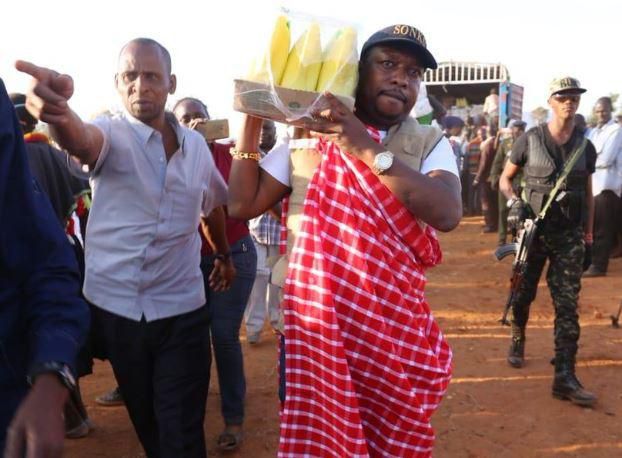 Nairobi Governor Mike Sonko distributing relief food in Turkana and West Pokot
