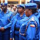 Police officers in the new uniform during the launch of the reforms for National Police Service (NPS)