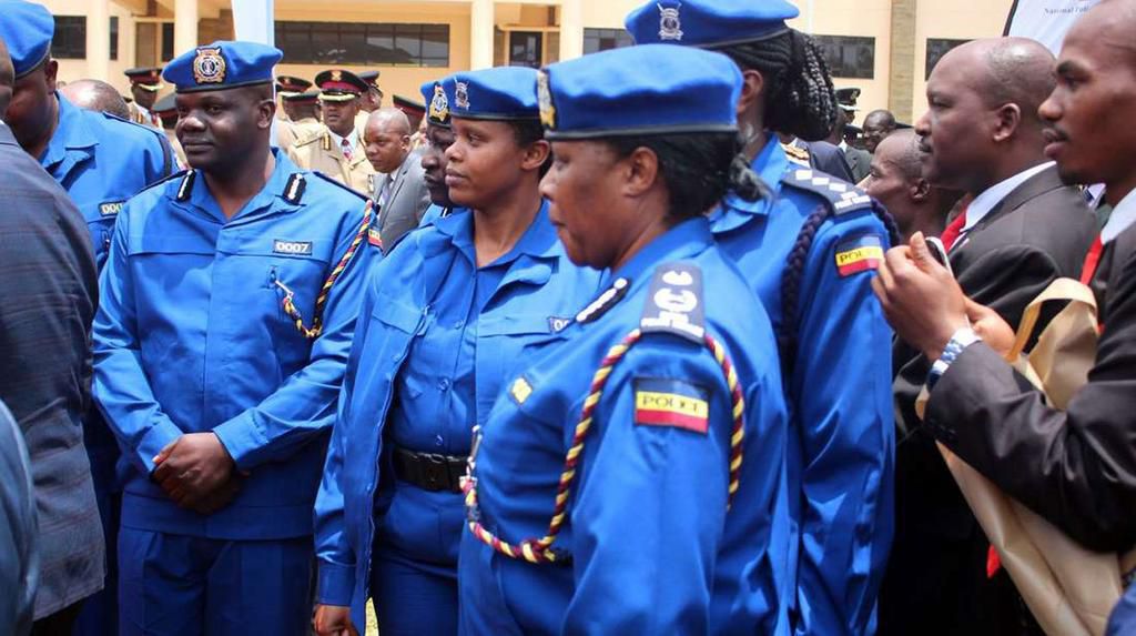 Police officers in the new uniform during the launch of the reforms for National Police Service (NPS)