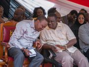 President Uhuru Kenyatta with Kwale governor Salim Mvurya