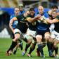 Italy's Sergio Parisse (centre) is tackled by South Africa's players during their rugby union Test match in Florence on November 19, 2016