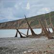 The damaged beach of the village of Labeyi in the commune of Chardonnieres, southwest Haiti, on October 18, 2016