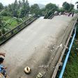 A bridge linking the city of Surigao to nearby towns, damaged after a 6.5-magnitude earthquake struck overnight on the southern Philippine island of Mindanao, on February 11, 2017