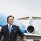 Dutch King Willem-Alexander posing in front of a KLM Cityhopper aircraft at Schiphol Airport, near Amsterdam on May 16, 2017