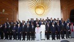 African Heads of State pose for a group photo ahead of the start of the 28th African Union summit in Addis Ababa on January 30, 2017