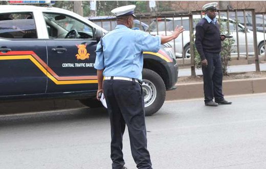 Police stopping vehicles along Thika Road