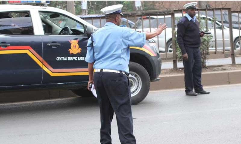 Police stopping vehicles along Thika Road