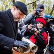Polish Chief Rabbi Michael Schudrich prepares broken Torah scrolls for a burial ceremony in Warsaw