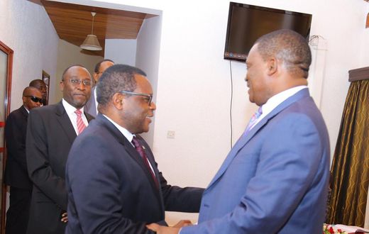 Senate Speaker Ken Lusaka with National Assembly Speaker Justin Muturi after they signed document to establish East African Parliamentary Institute (Twitter)