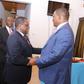 Senate Speaker Ken Lusaka with National Assembly Speaker Justin Muturi after they signed document to establish East African Parliamentary Institute (Twitter)