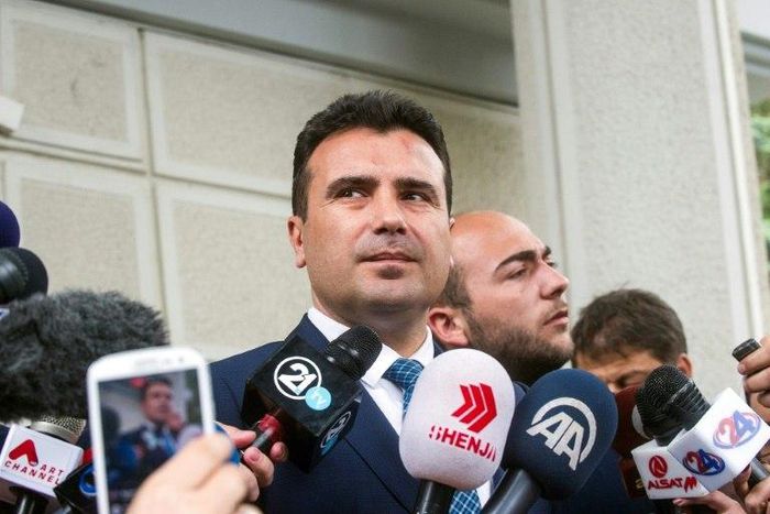 Macedonian Prime Minister Zoran Zaev, pictured on May 17, 2017 in Skopje, says that his centre-left party's goal is to gain EU and NATO membership under the new governemnt