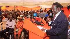 Orange Democratic Movement party leader Raila Odinga at Orange House, the political group's headquarters, in Nairobi on March 28, 2017.