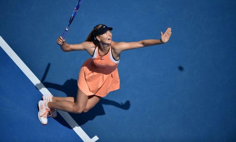 Maria Sharapova, pictured on January 26, 2016, will play in the World Team Tennis Smash Hits event at Caesars Palace