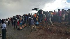 Wreckage at the scene of the Accident