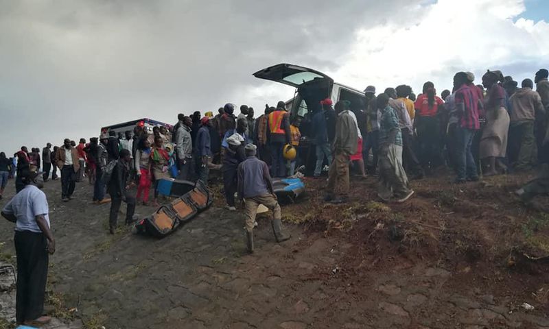 Wreckage at the scene of the Accident