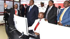 President Uhuru Kenyatta being briefed at KRA