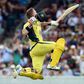 Australia's David Warner celebrates reaching his century against New Zealand in the second one-day international in Canberra on December 6, 2016