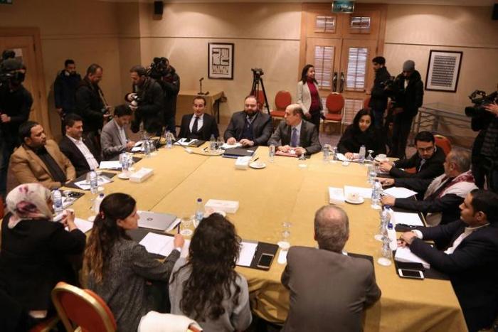 Yemen government representatives and a Huthi rebel delegation meet in the Jordanian capital Amman on January 17, 2019