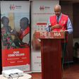 Kenya Red Cross boss Abbas Gullet speaks during the launch of the 2019 drought funds drive (Twitter)